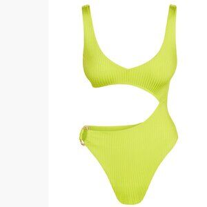 MONDAY Swimwear St. Barth’s One Piece in Zest Wide Rib - NWT